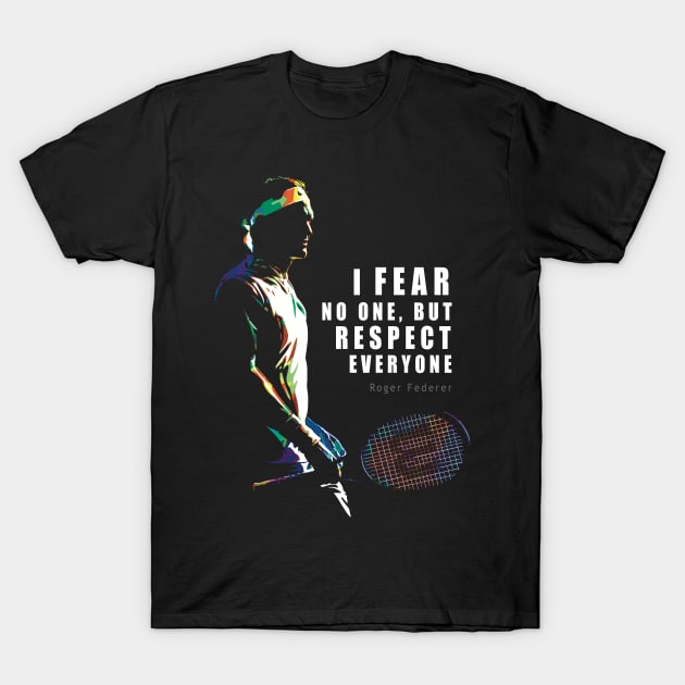 Roger Federer Inspirational Quote T-Shirt by BAJAJU